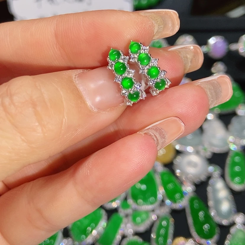 【闪购商品】翡翠耳饰未镶嵌天然翡翠