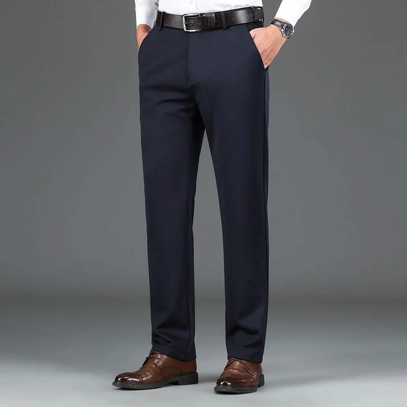 GILAS-宽松弹力直筒高腰西装裤