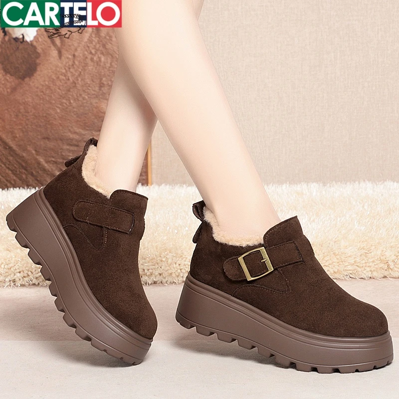 2025秋冬新款厚底勃肯女秋冬新款增高复古乐福鞋勃肯棉鞋