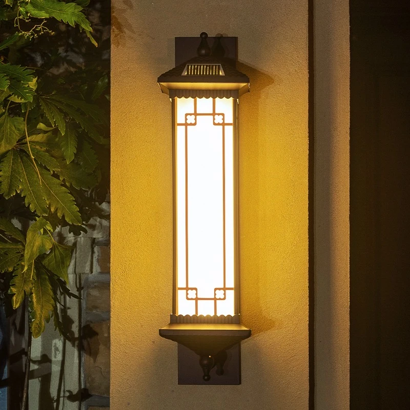 窗花款户外室外庭院灯太阳能墙壁灯新中式壁灯阳台户外防水外墙