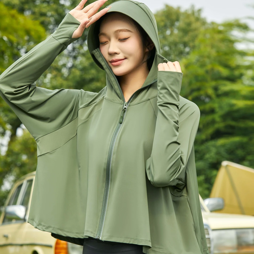 2025夏遮阳防晒衣女长袖户外薄款连帽骑行防晒服