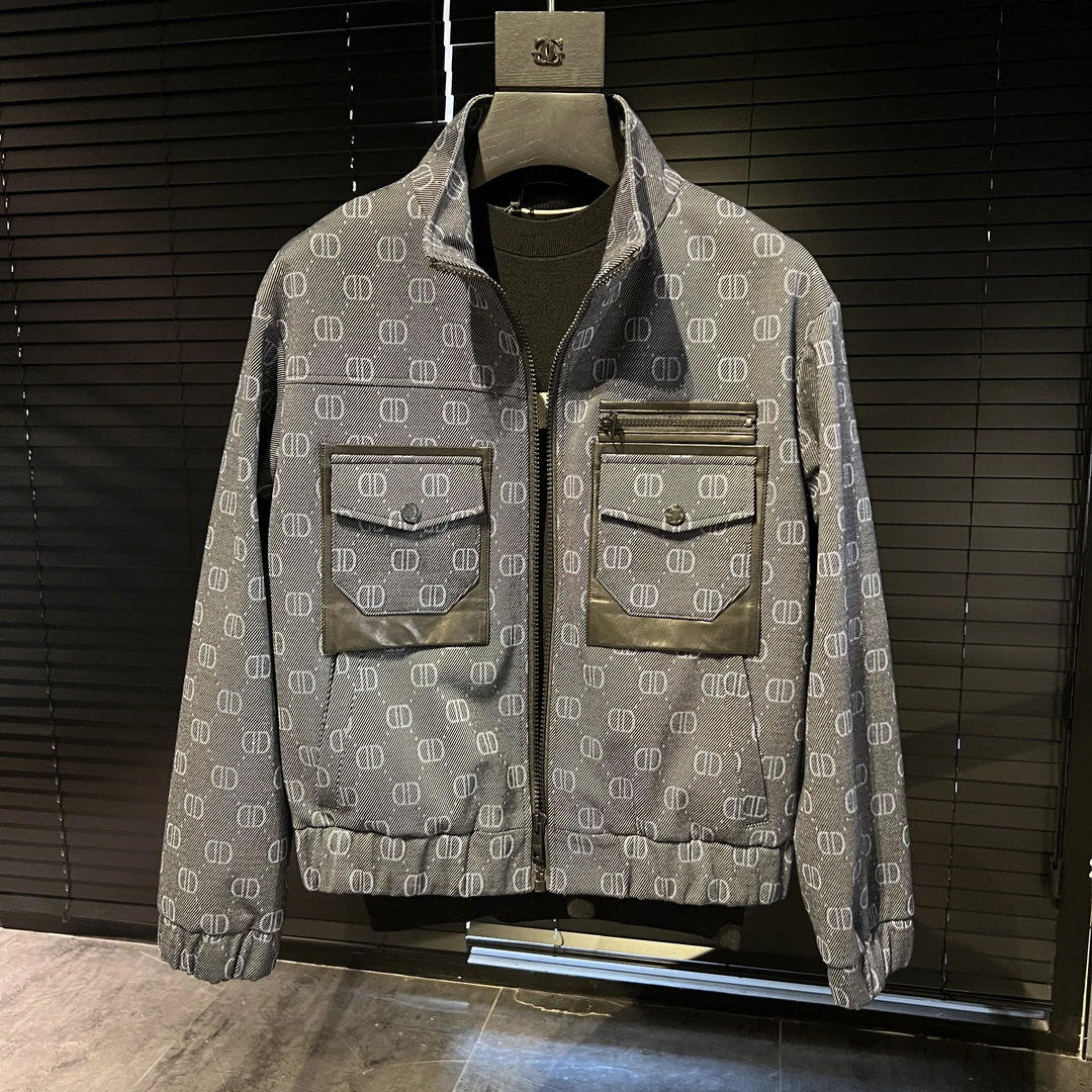 春季男士卡布里蓝休闲小众休闲外套夹克上衣2217515K