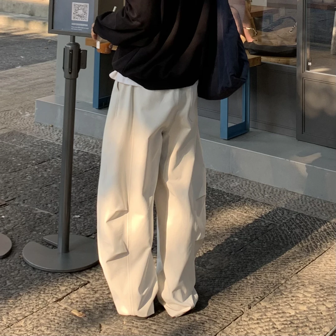 褶皱弯刀裤美式休闲通勤风休闲裤cleanfit风