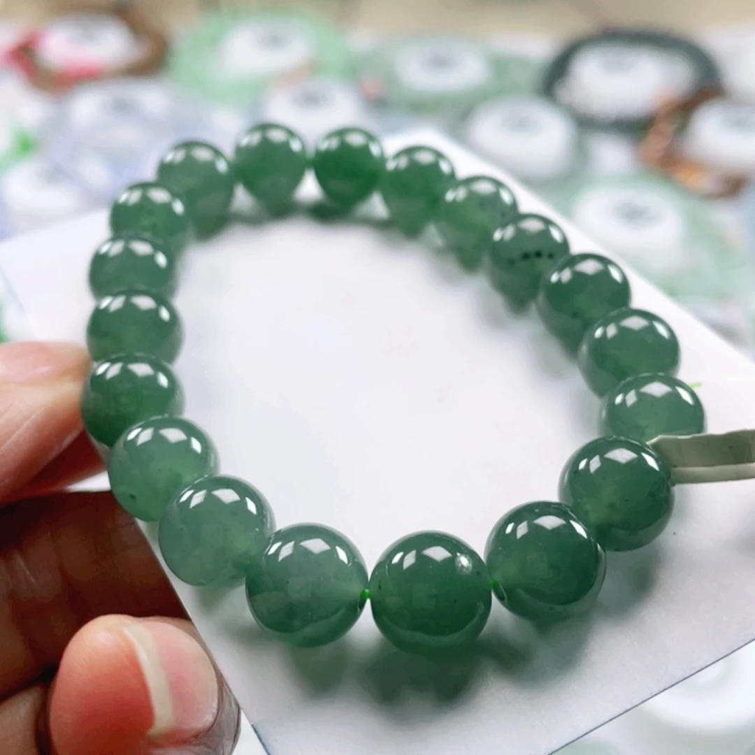 翡翠手链未镶嵌天然翡翠手链9.8mm