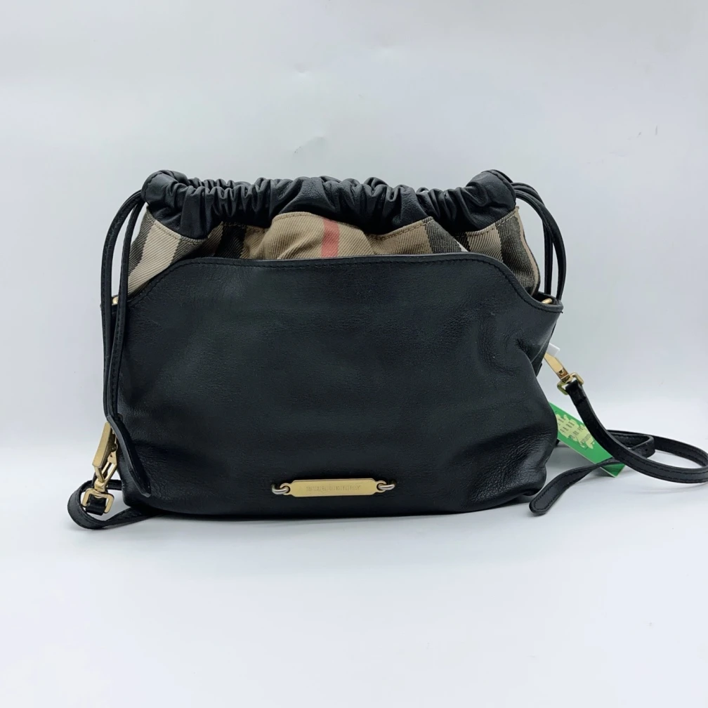 95新 BURBERRY/博柏利 黑色单肩包1526 5081