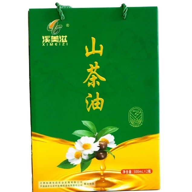 溪美滋江西山茶油礼盒装500ml*2瓶农家健康食用山茶油