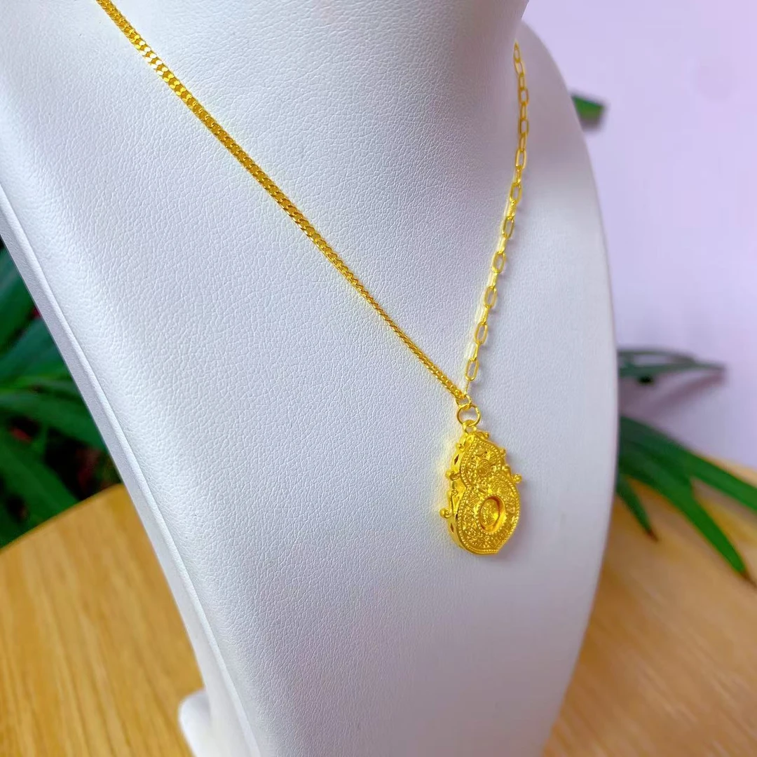 足金999 简约百搭四美葫芦套链