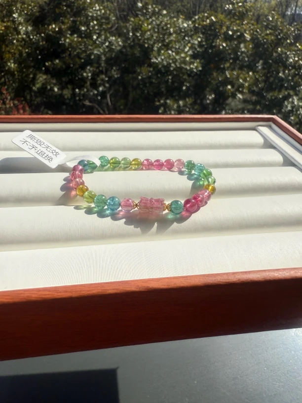 高净体艳丽色荧光碧玺6+