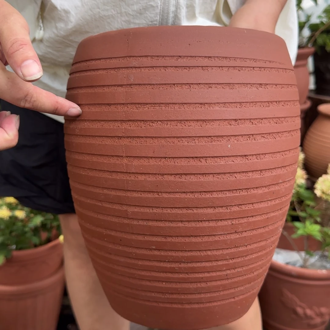 紫砂花盆口20高26宜兴紫砂