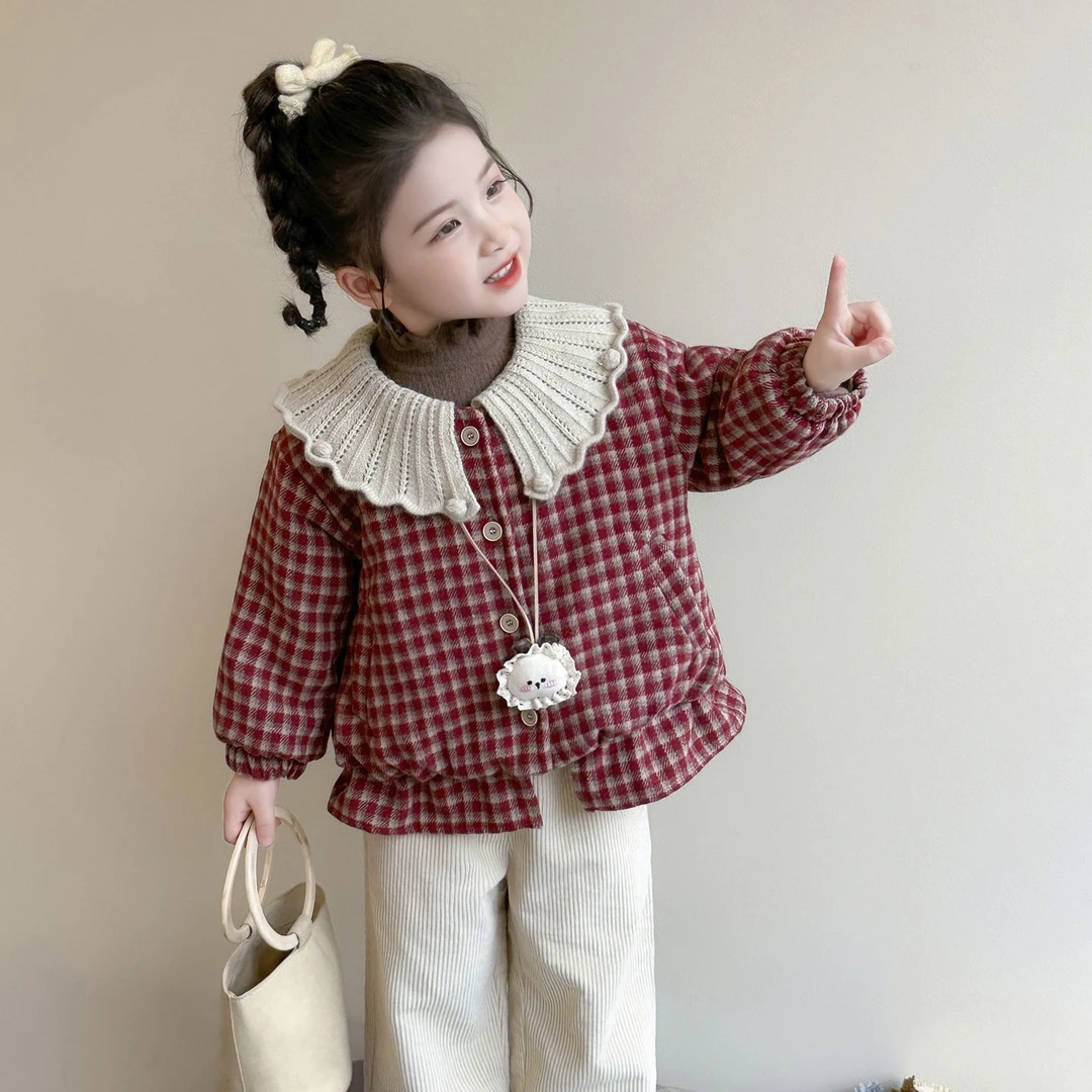 女童可爱格子外套2025新款儿童洋气韩版上衣潮流网红小众女孩衣服