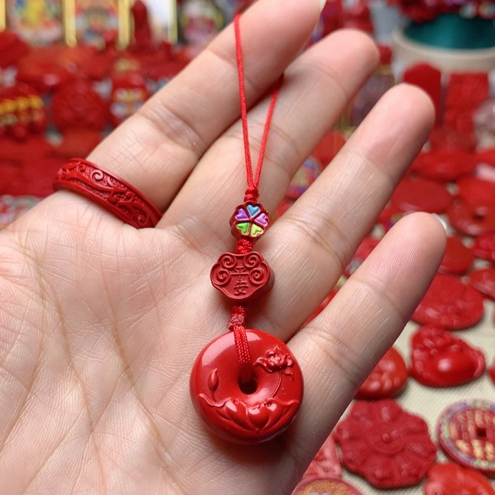 天然辰砂工艺品朱砂手机坠