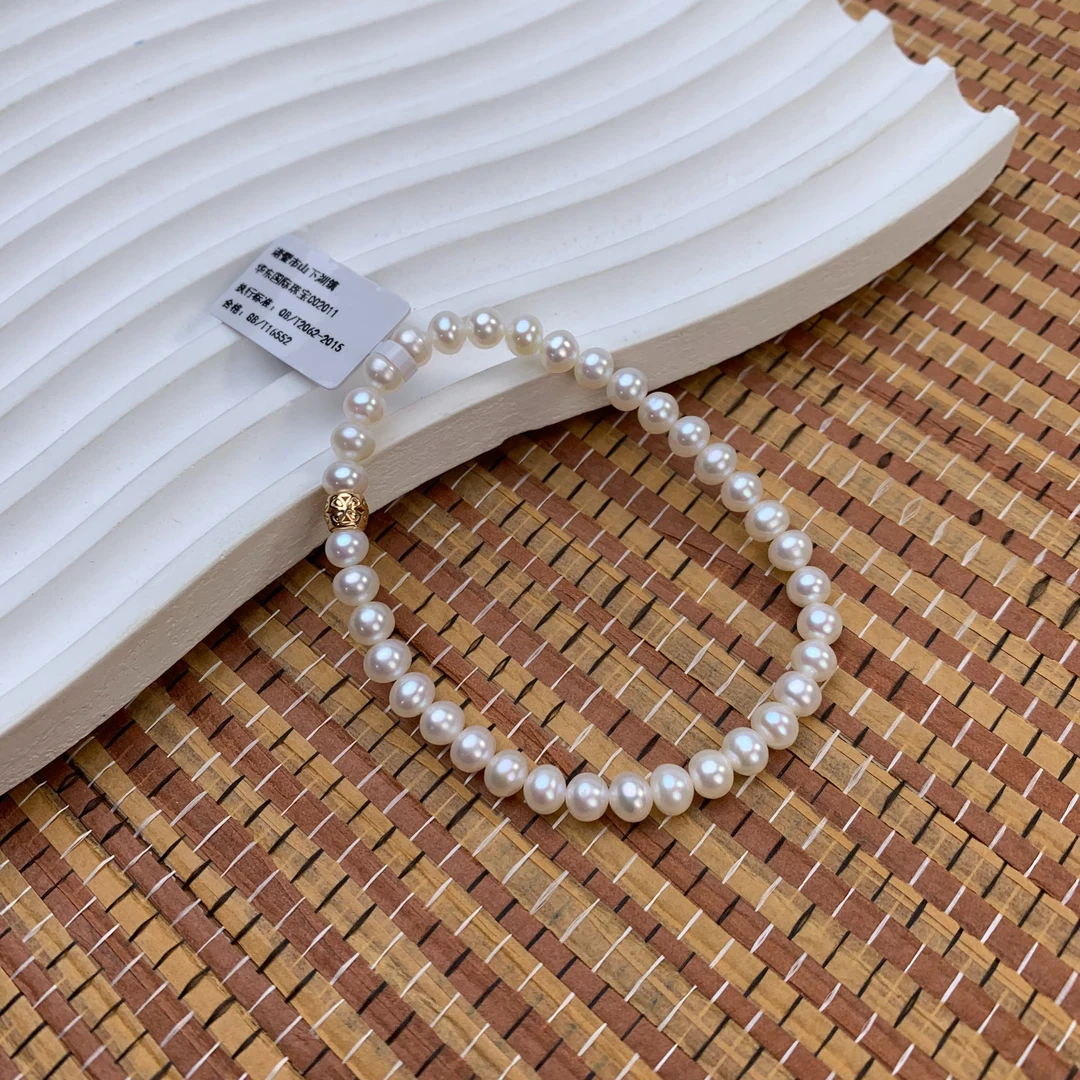 淡水珍珠手链强光气质白色时尚百搭简约仙女5-6mm