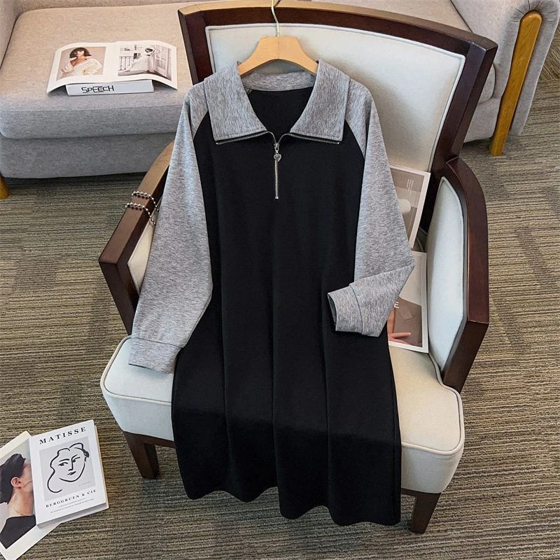 200/300斤大码女装胸围150/160宽松中长款卫衣连衣裙350斤长袖