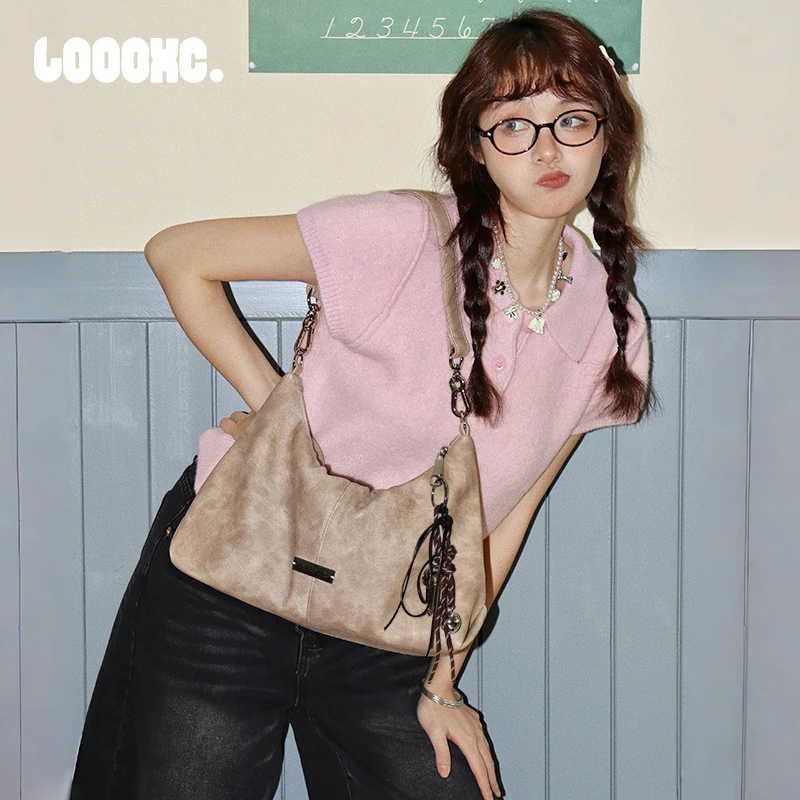 路小船「小沙梨」小众复古2025春简约百搭斜挎腋下包通勤大包包女