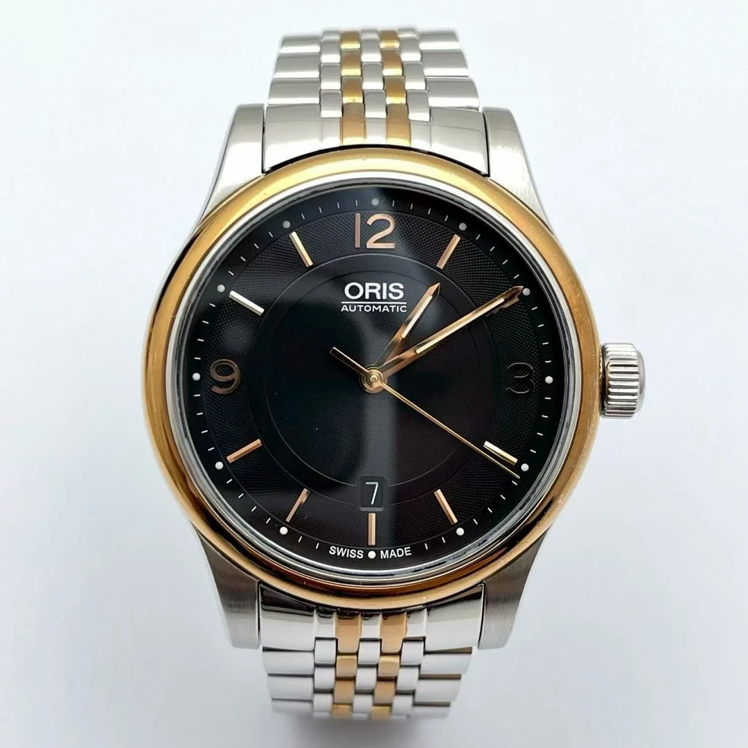 95新 Oris/豪利时 文化系列/单表/42mm/精钢间18K金