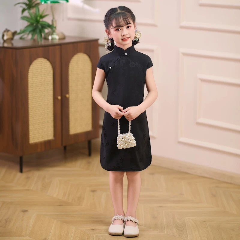 女童旗袍2025新款夏季薄款小女孩改良新中式连衣裙儿童古筝演出服