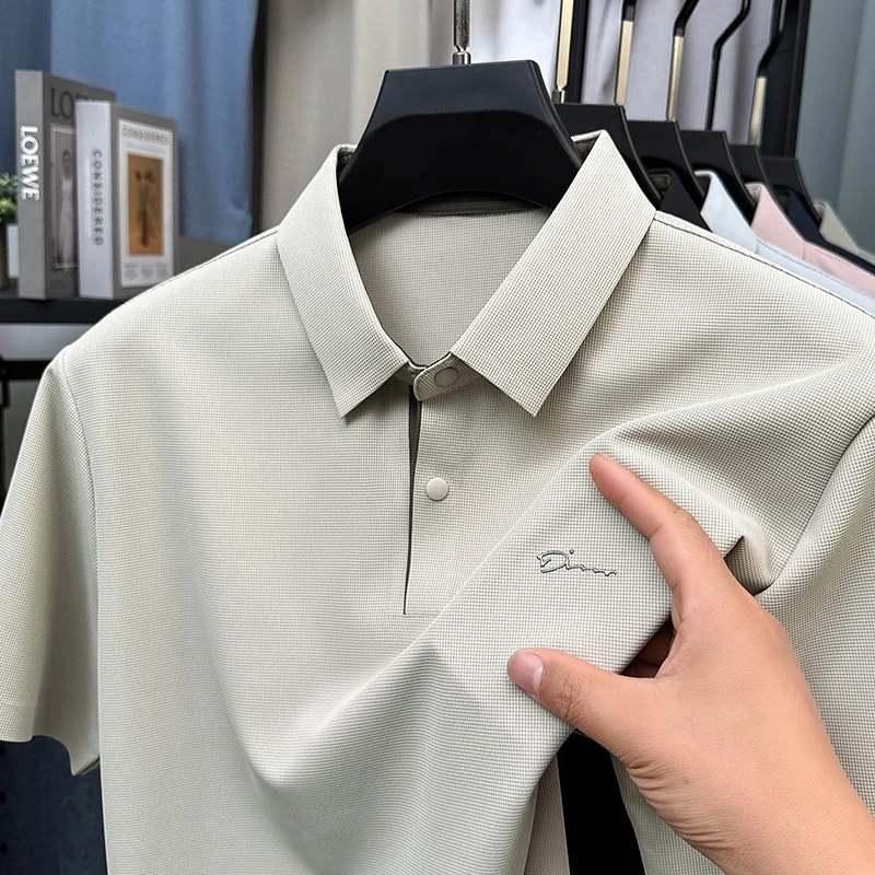 【6A级天然桑蚕丝买一送一】高档男装商务休闲轻奢POLO衫短袖T恤杉