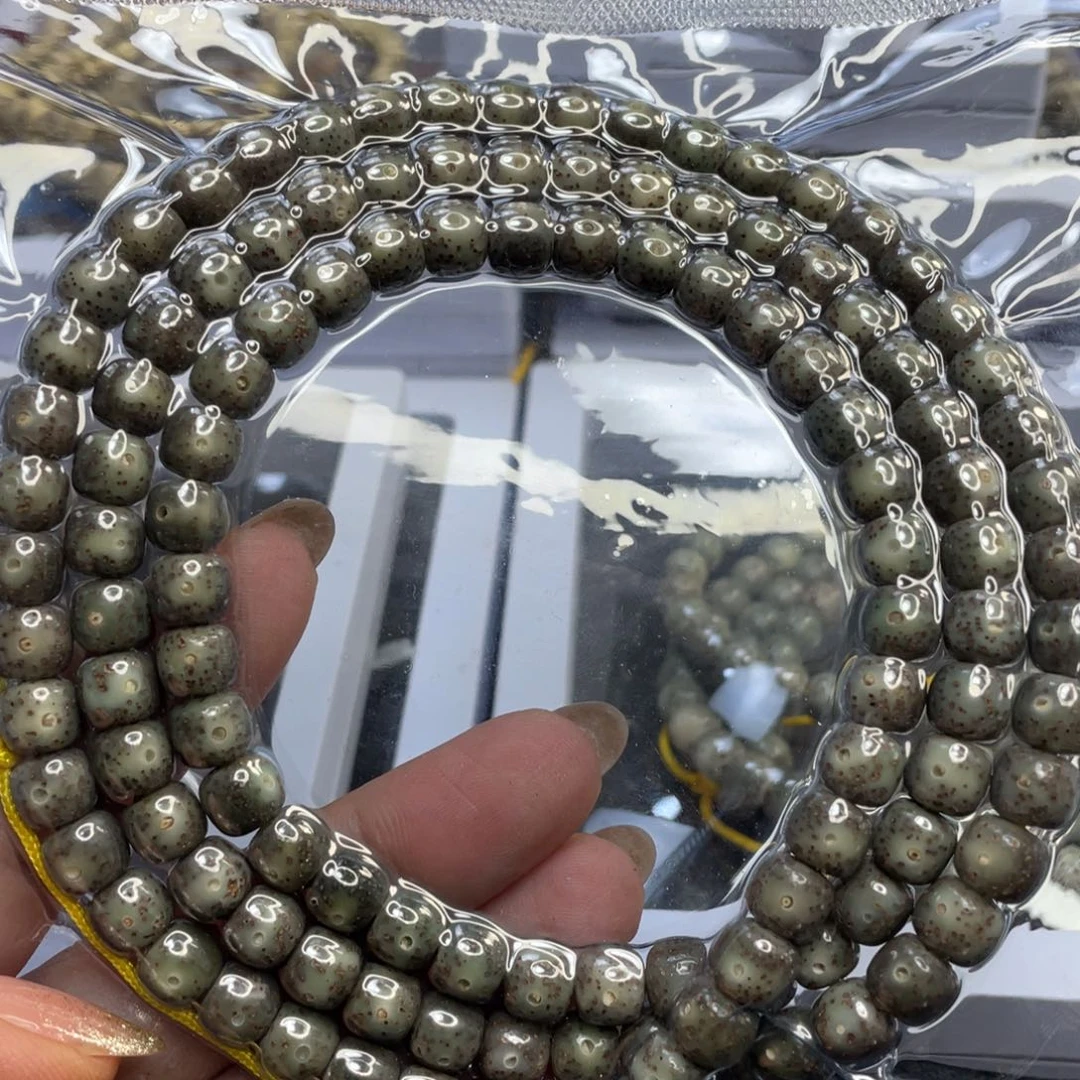 吊坠星月菩提石玉料绿幽灵长链尺寸8