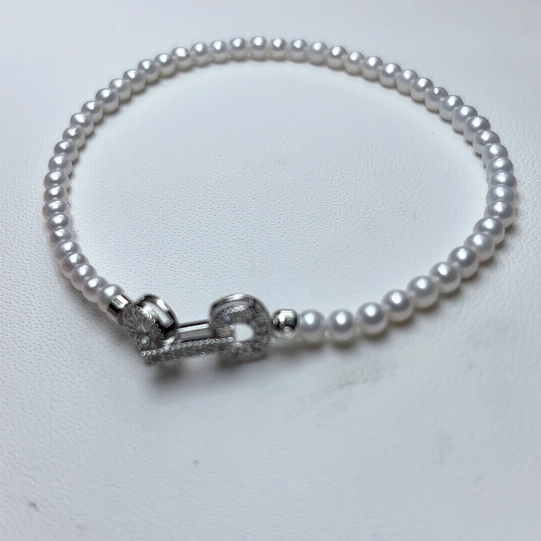 淡水珍珠银S925镶嵌颈饰