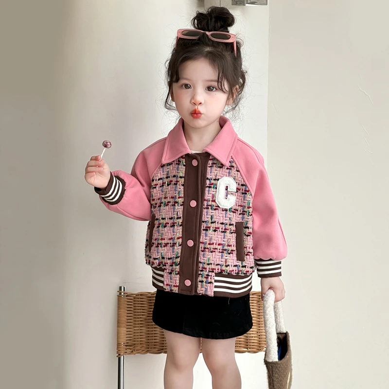 女童棒球服2025新款春季女孩韩版洋气时髦卡通夹克女宝宝小童春装