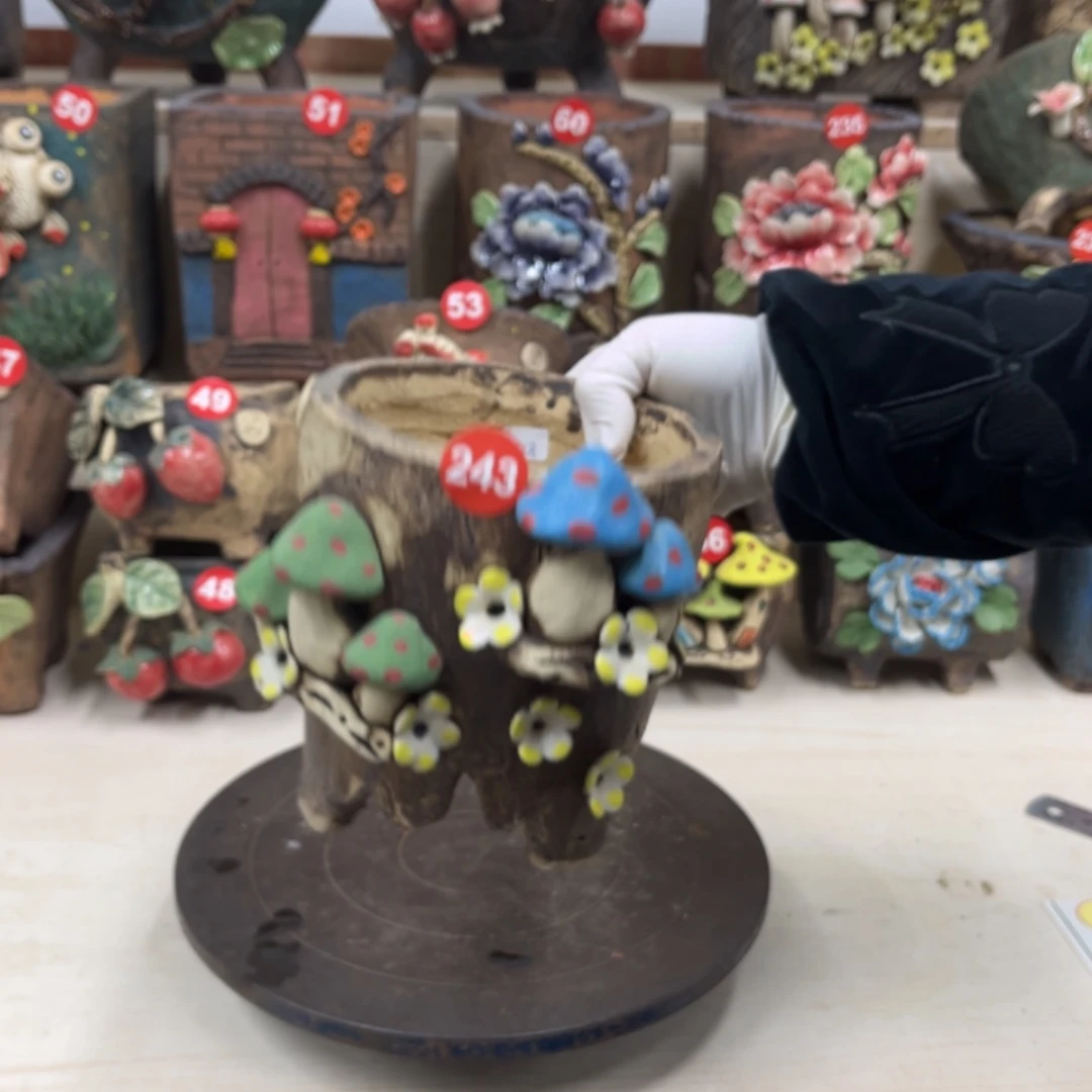 【闪购商品】紫砂花盆243号内口12.5×13脚高16