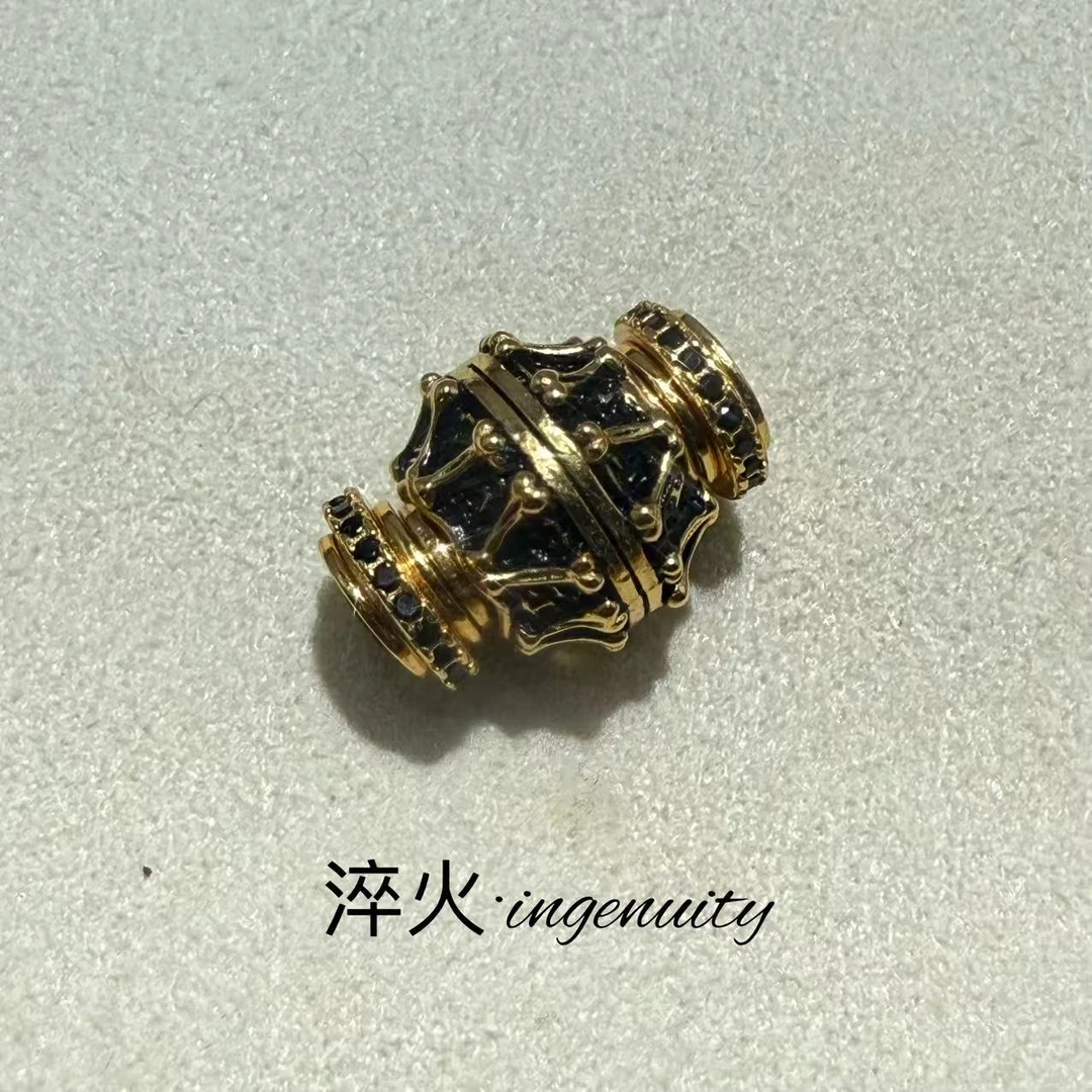 升级款一套12mm古珠可转动配饰（非梵瑾骨珠）老型直切文玩配饰