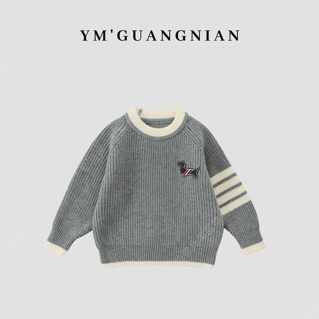 【幼棉光年】冬季男童儿童百搭休闲圆领时尚亲子毛衣323521