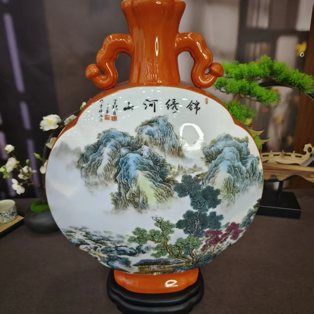 【百善瓷业】锦绣河山抱月瓶-GH