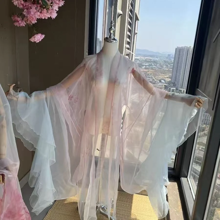 新品【樱樱】重工绣花粉色杂裾吊带一片式齐腰裙