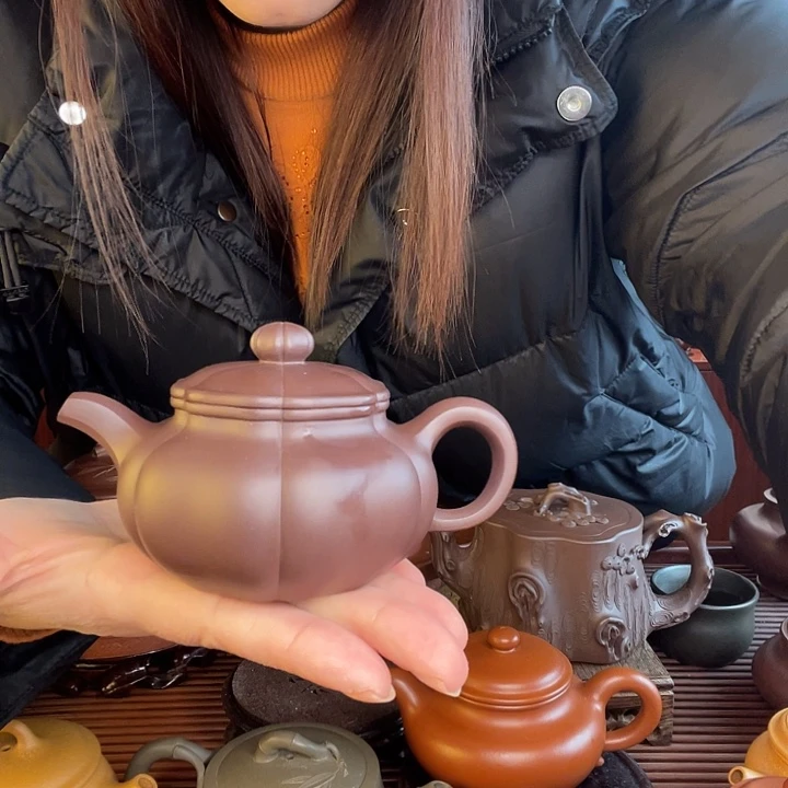 紫砂茶杯黝*葵仿古容量约170