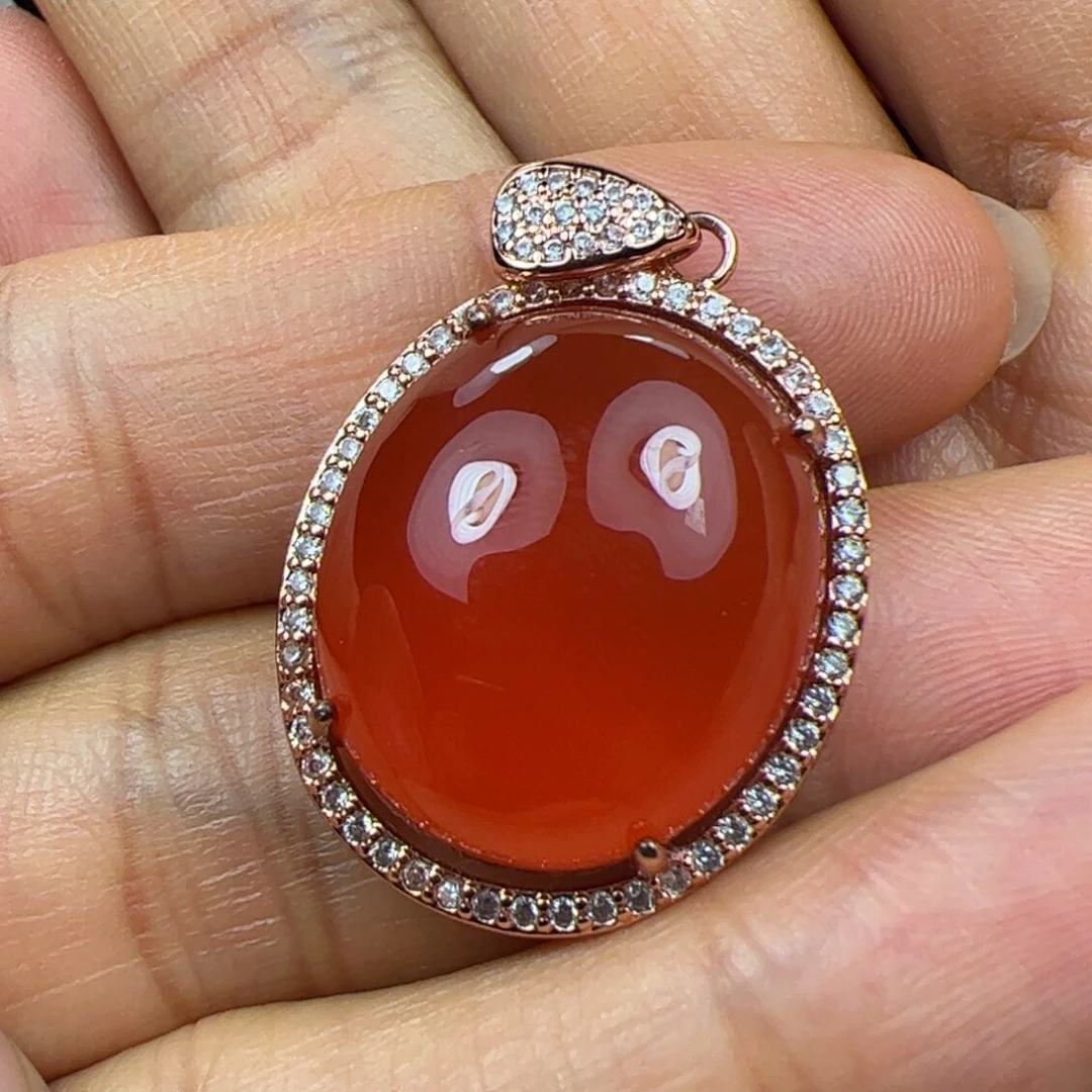 合金戒面南红玛瑙大***8