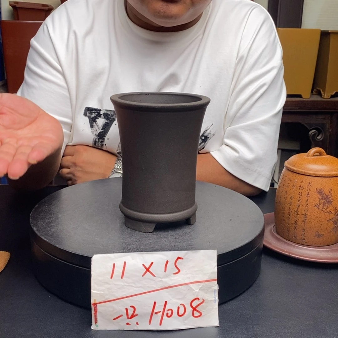 紫砂花盆货号一只H008