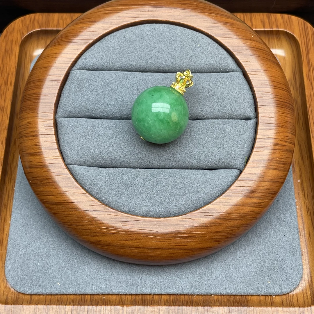 吊坠 063翠绿色圆珠吊坠14k