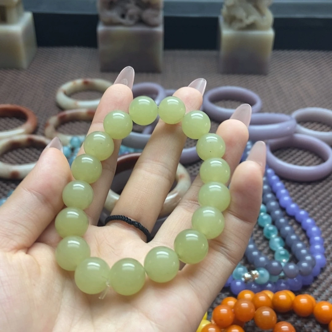 石英岩玉手链未镶嵌黄口手串卡10