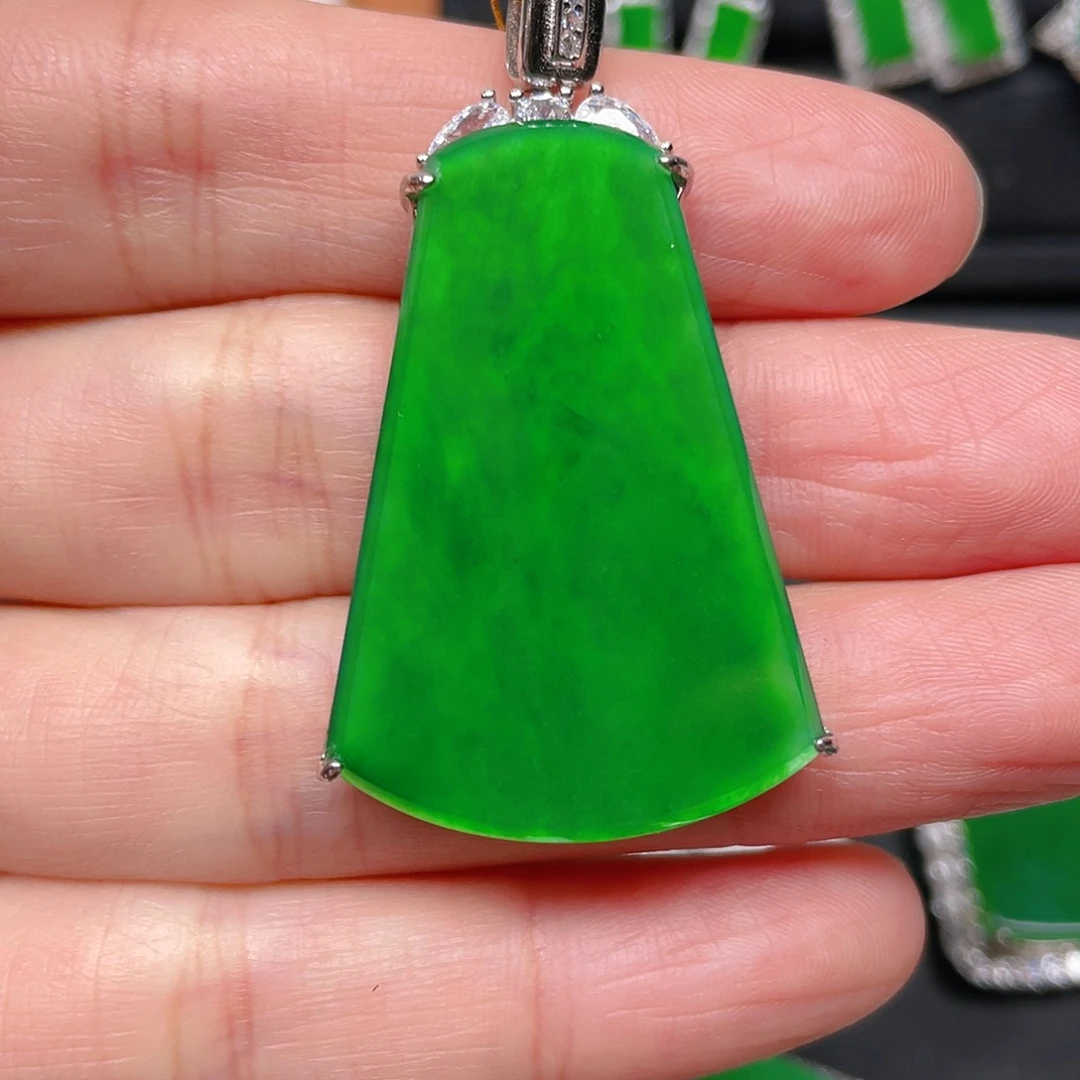 吊坠(不含链)银S925镶嵌翡翠李*喜吊坠