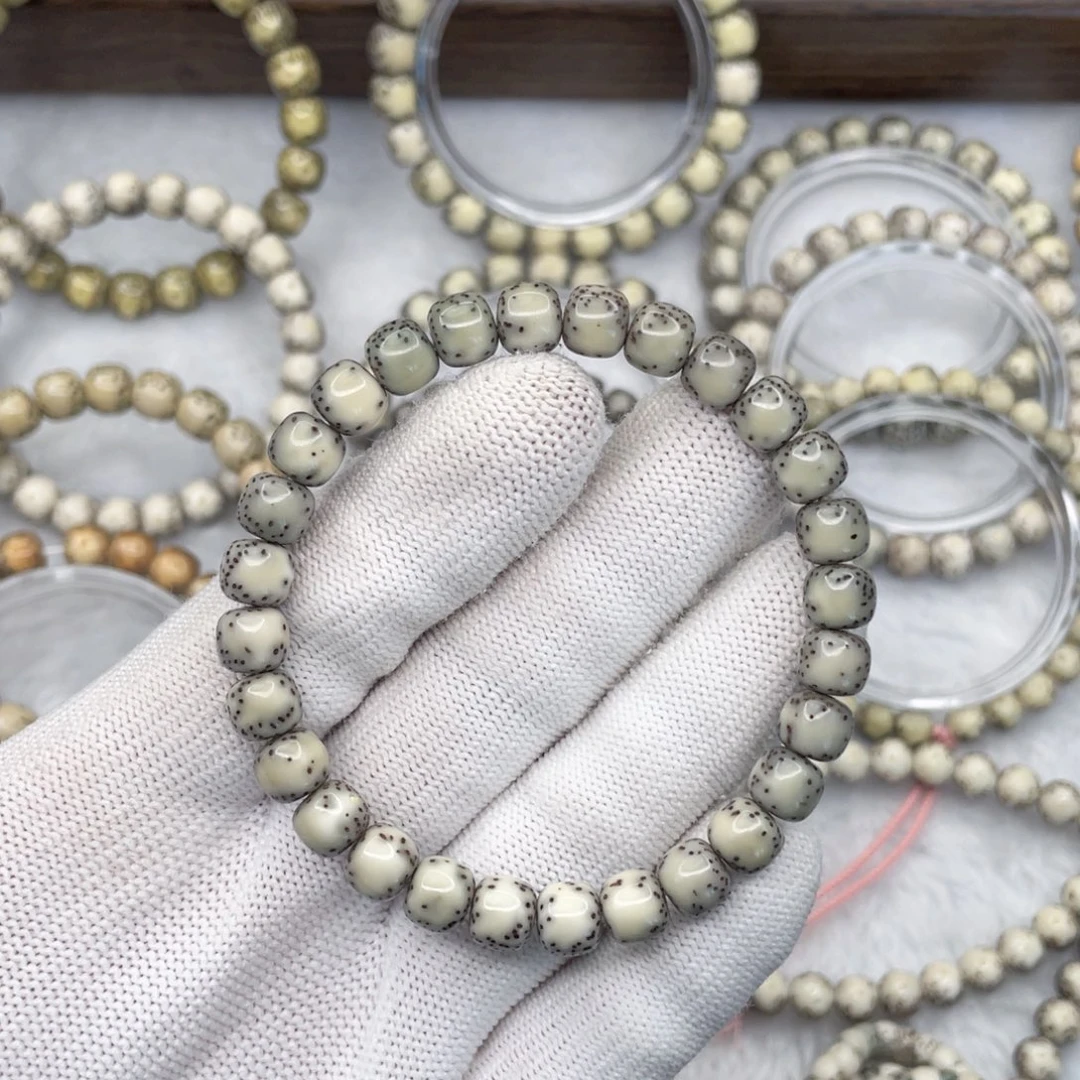 星月菩提手串87黑冰侧留白