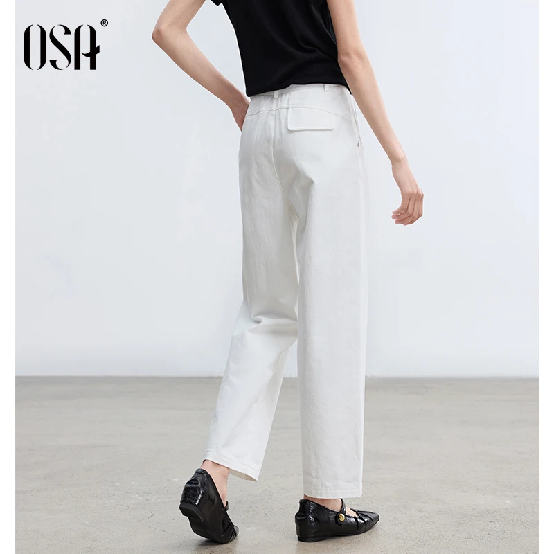 OSA/ 通勤显瘦九分牛仔裤夏季女休闲百搭裤子S125A52010