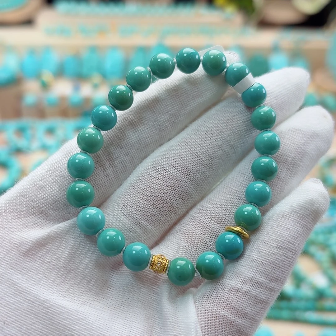 绿松石18K金镶嵌珠宝奇石