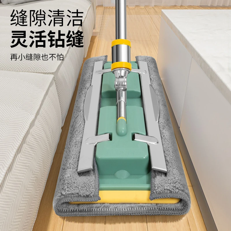拖把家用平板一拖净拖布夹固式干湿两用地板专用拖厨房瓷砖地墩布