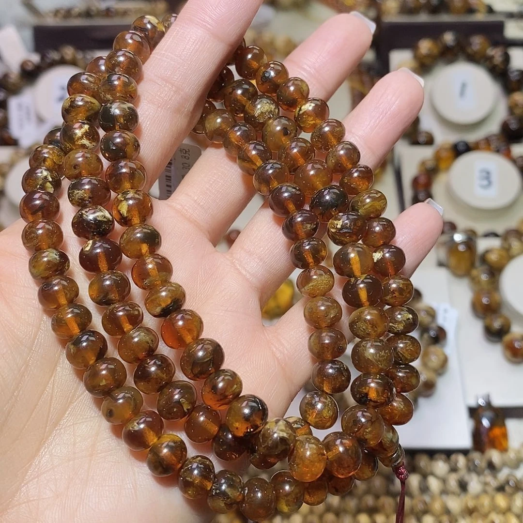 老***虎琥珀未镶嵌裸石蜜蜡8+