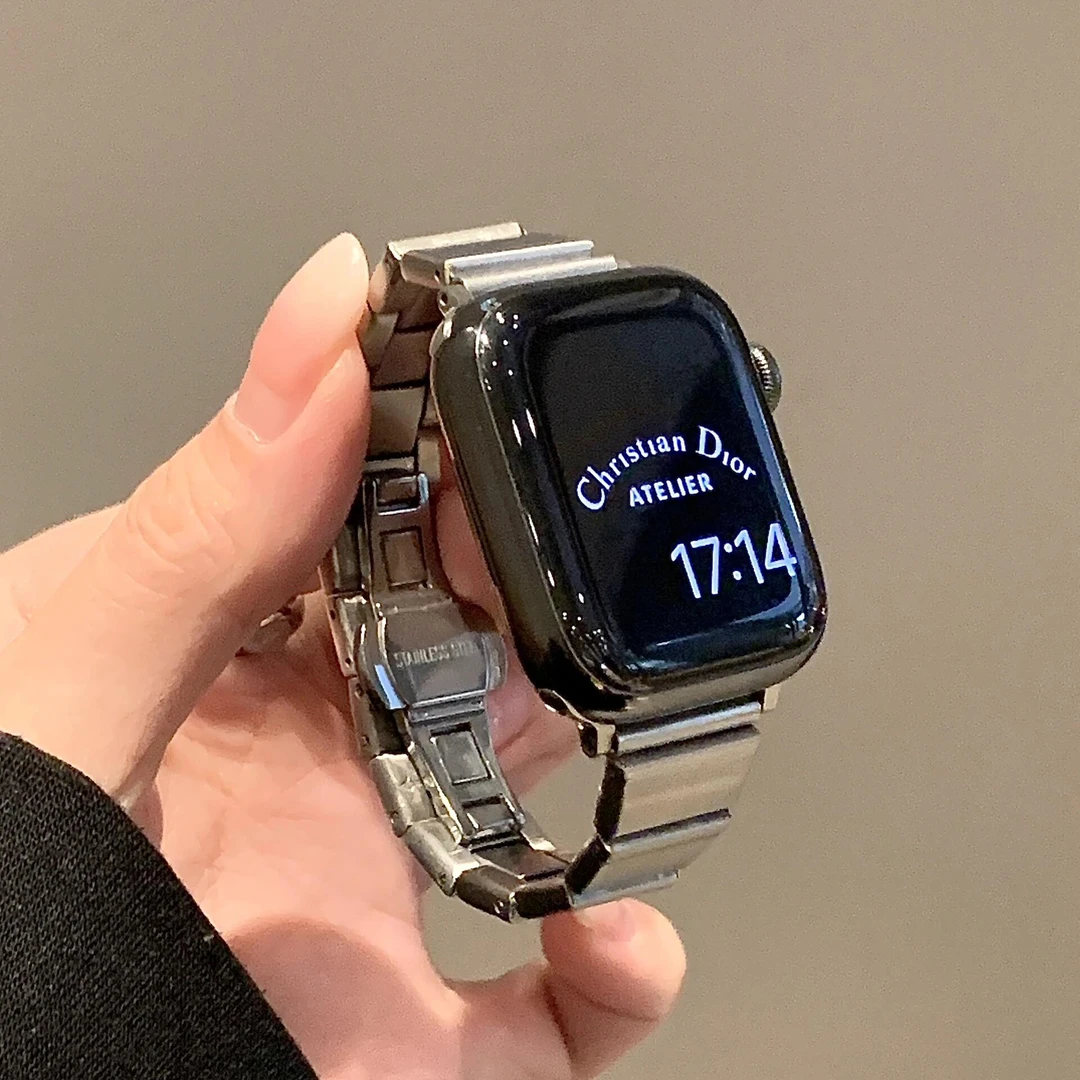 适用苹果手表带iwatch s10/9/8/7小蛮腰金属applewatch高级感腕带