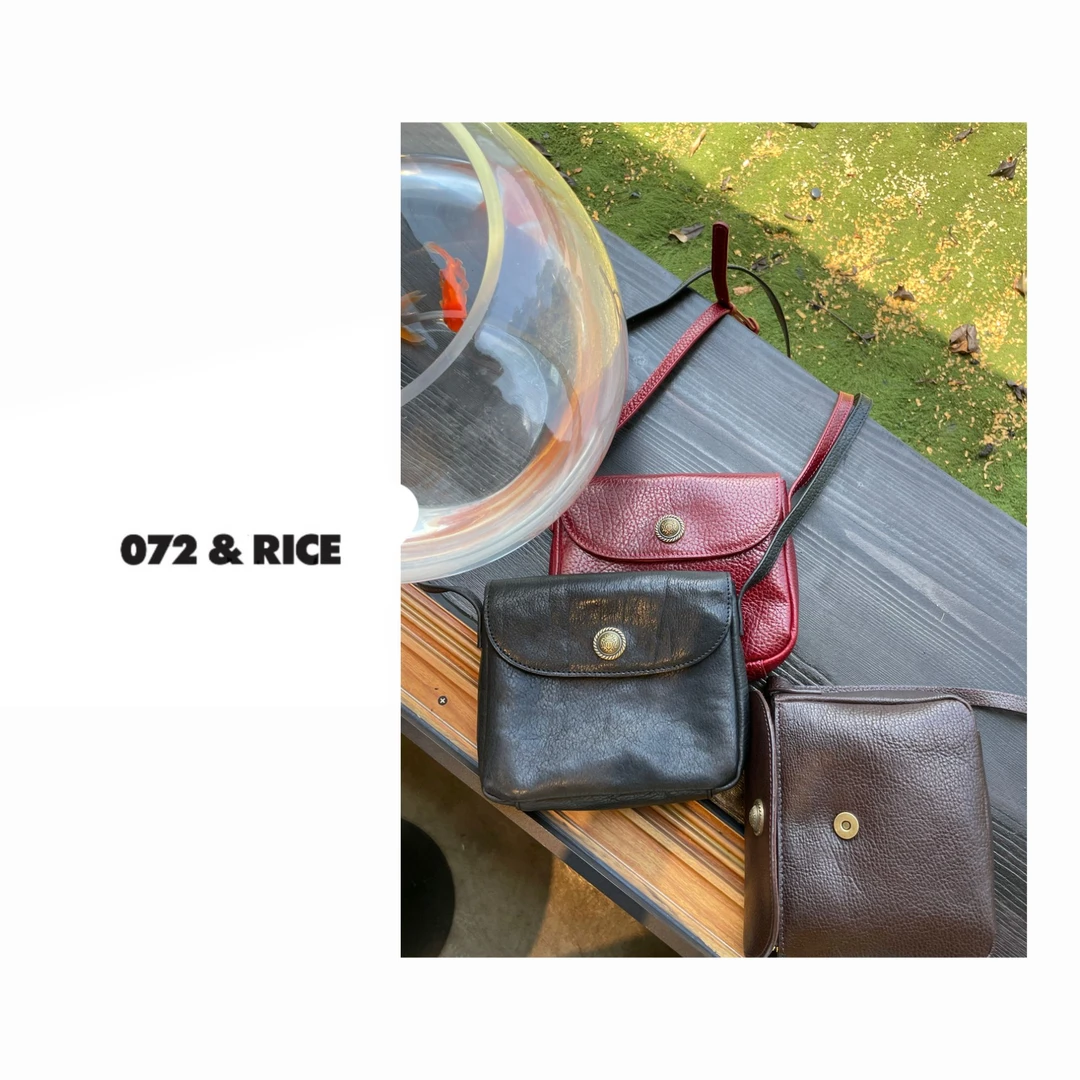 072 & RICE【圆扣包】时尚百搭真皮单肩斜跨包 CFA5003H