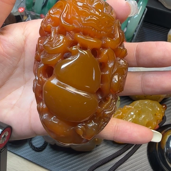 玛瑙/玉髓合金手把件