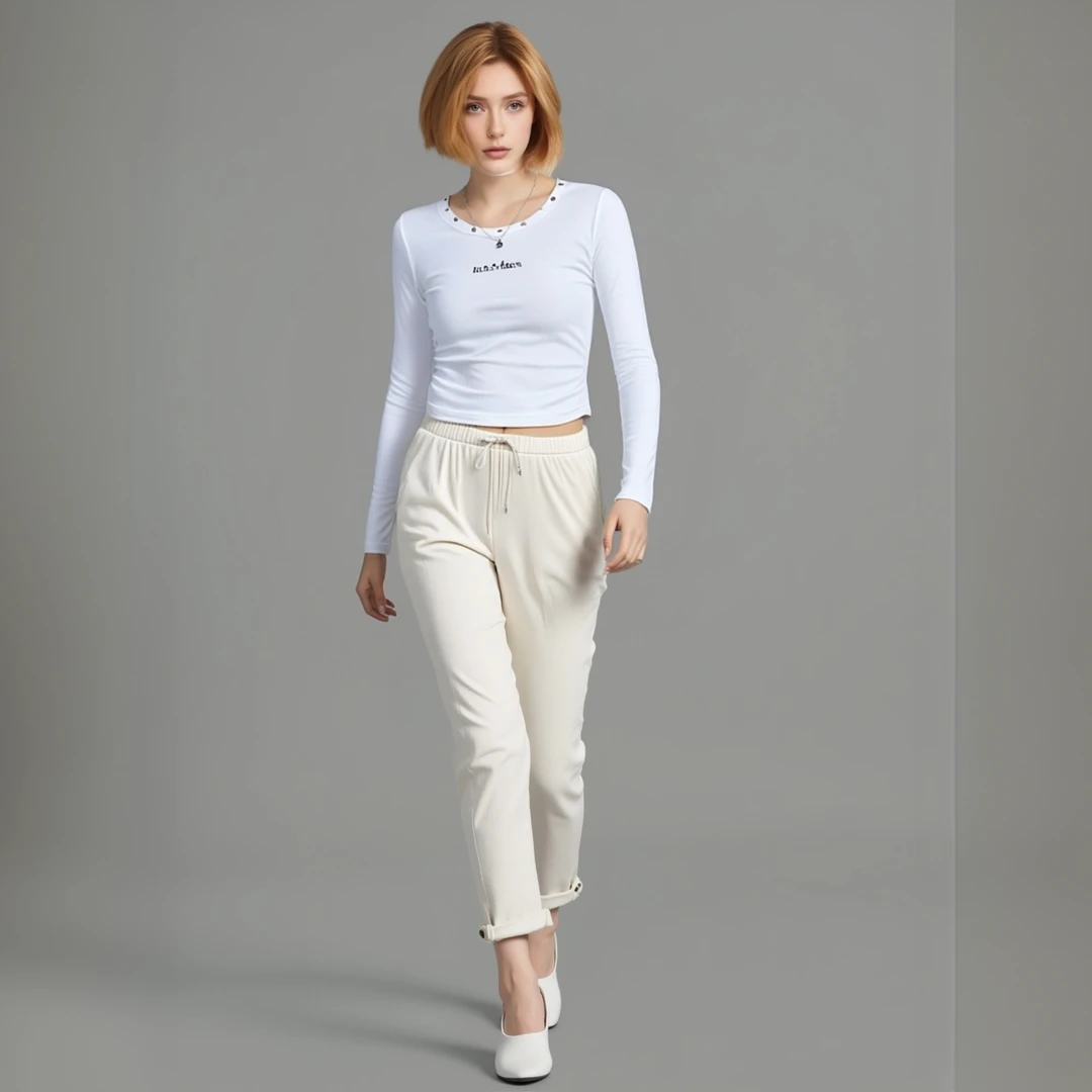 夏季修身上衣好搭圆领显瘦女士长袖运动白色健身时尚户外休闲透气