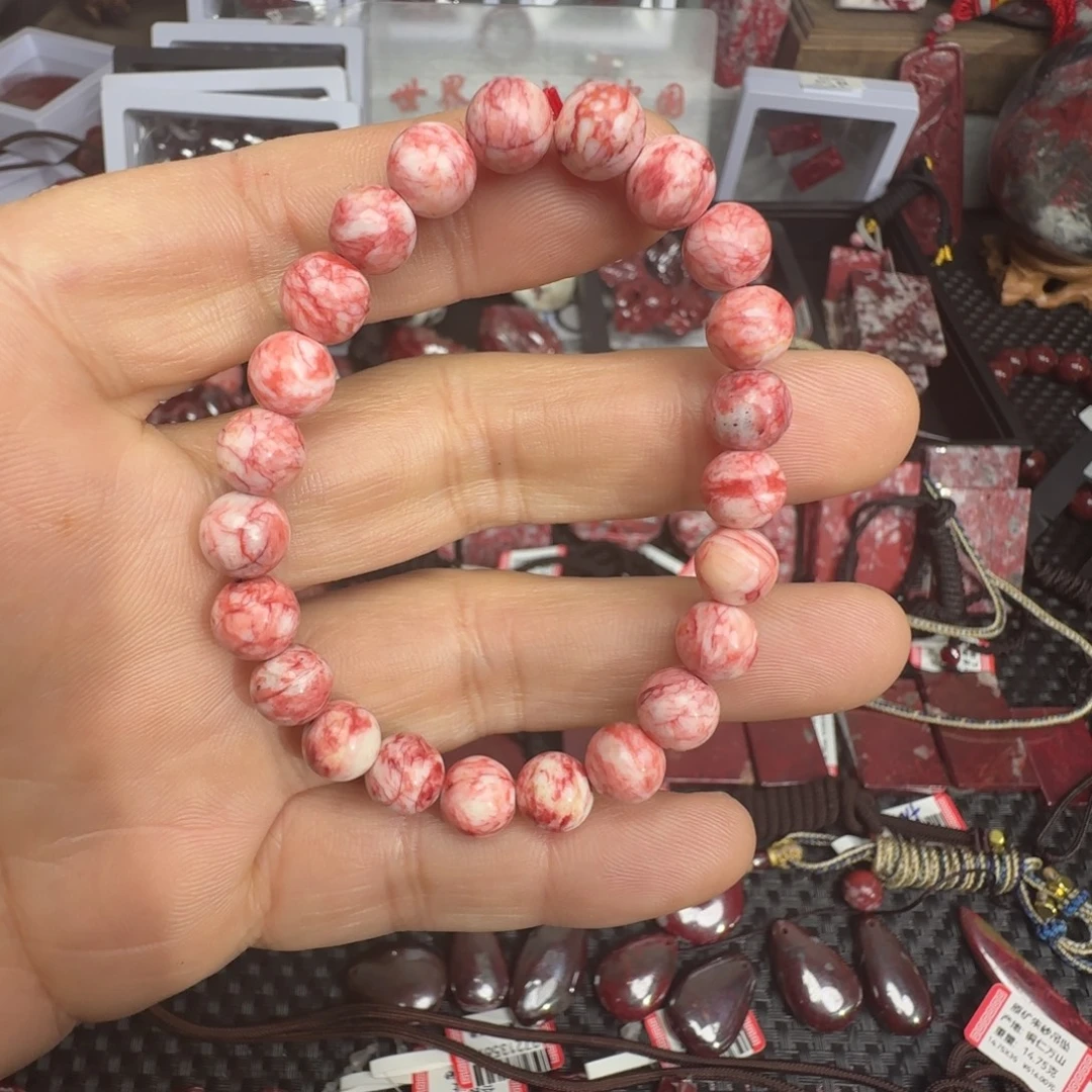 天然辰砂朱砂原石手串20.20克