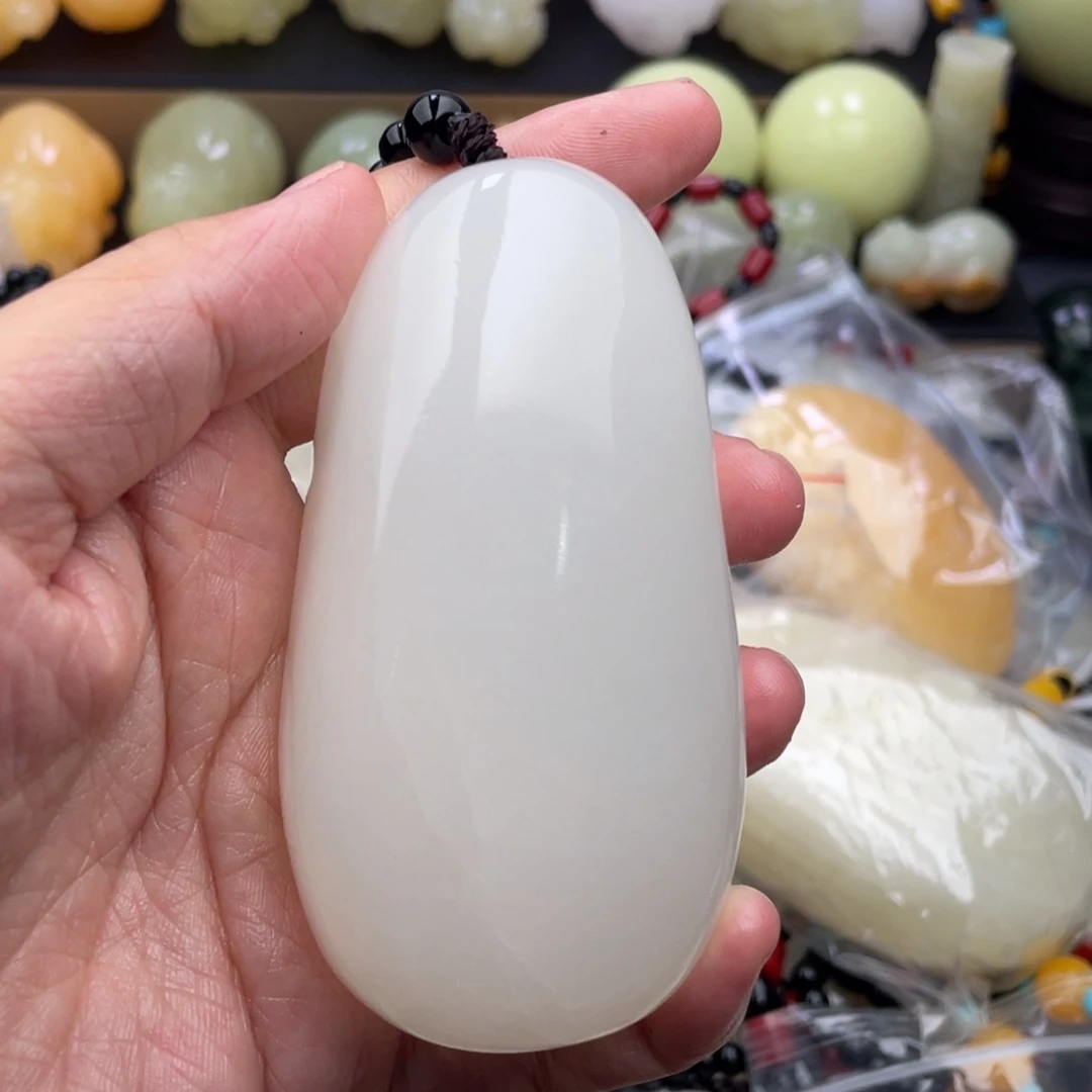 石材巡*天然古青石手把件