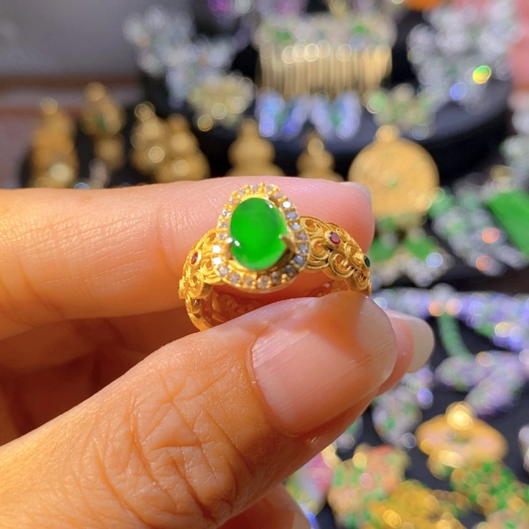 吊坠(不含链)银S925镶嵌翡翠