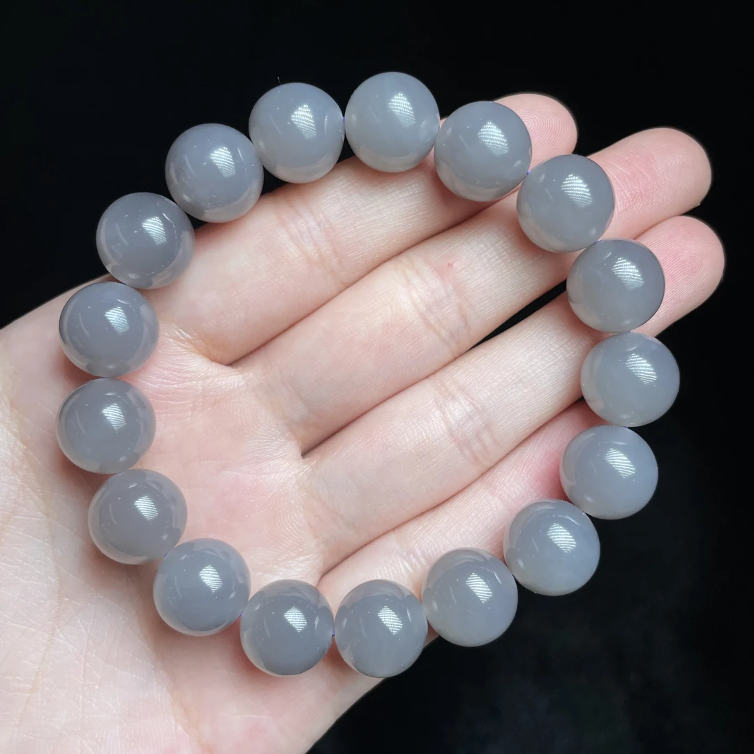 L【玉氏珠宝】和田玉烟紫手串-约12mm 多样性 发一CAN060791