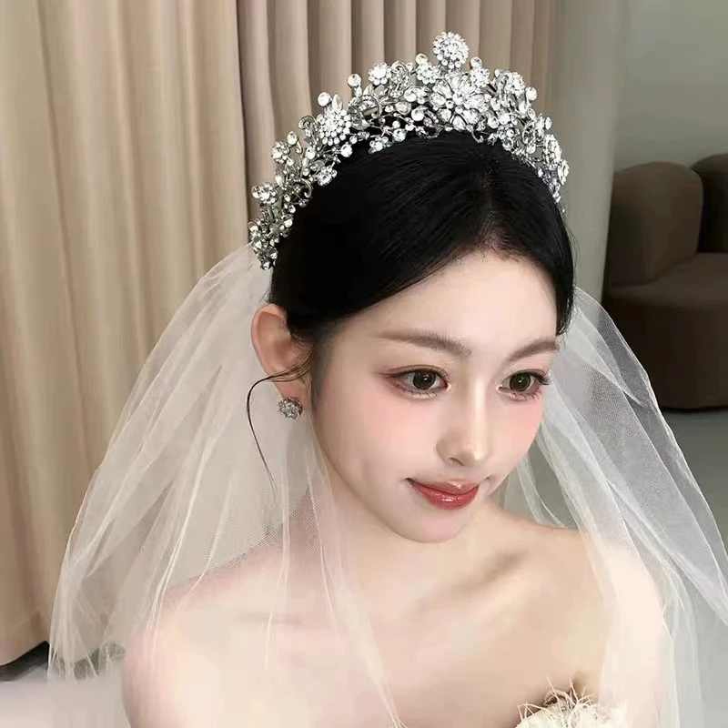 st1-16975奈思ETE新娘精致皇冠超闪水钻配饰备婚大气生日皇冠