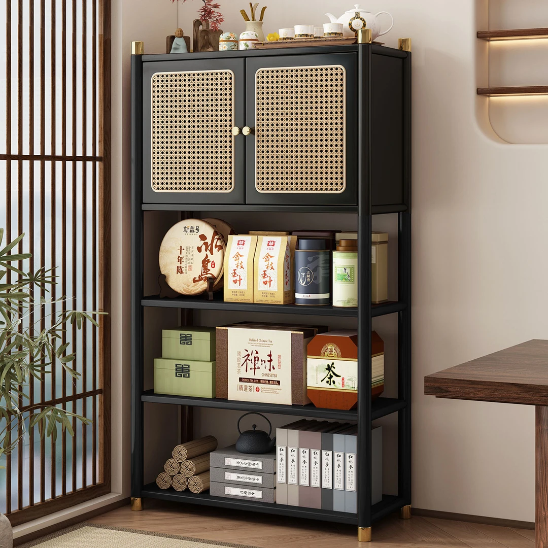 茶架新中式博古架非实木茶叶储存专用柜茶室置物架子紫砂壶摆放架